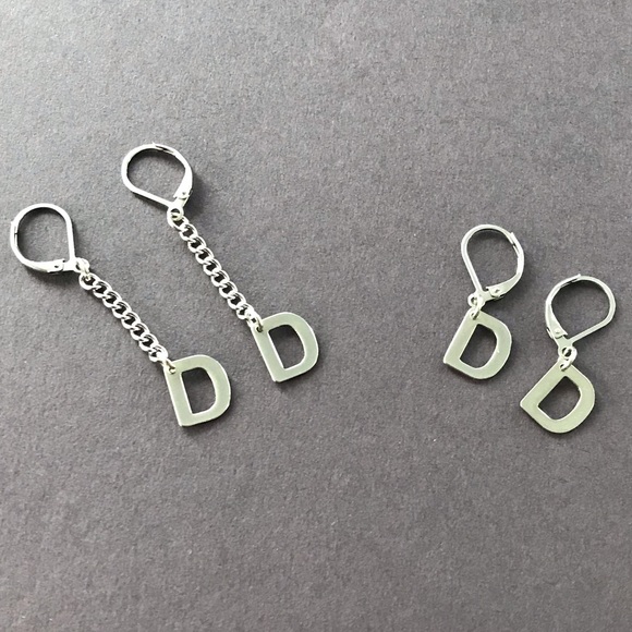 Life N Jeans Jewelry - Initial Earrings Set-Dangles, Alphabet, Stainless